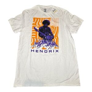 NEW! Jimi Hendrix Pop Art T-shirt White Liquid Blue Tee Medium